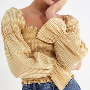 Urban outfitters yellow gingham top